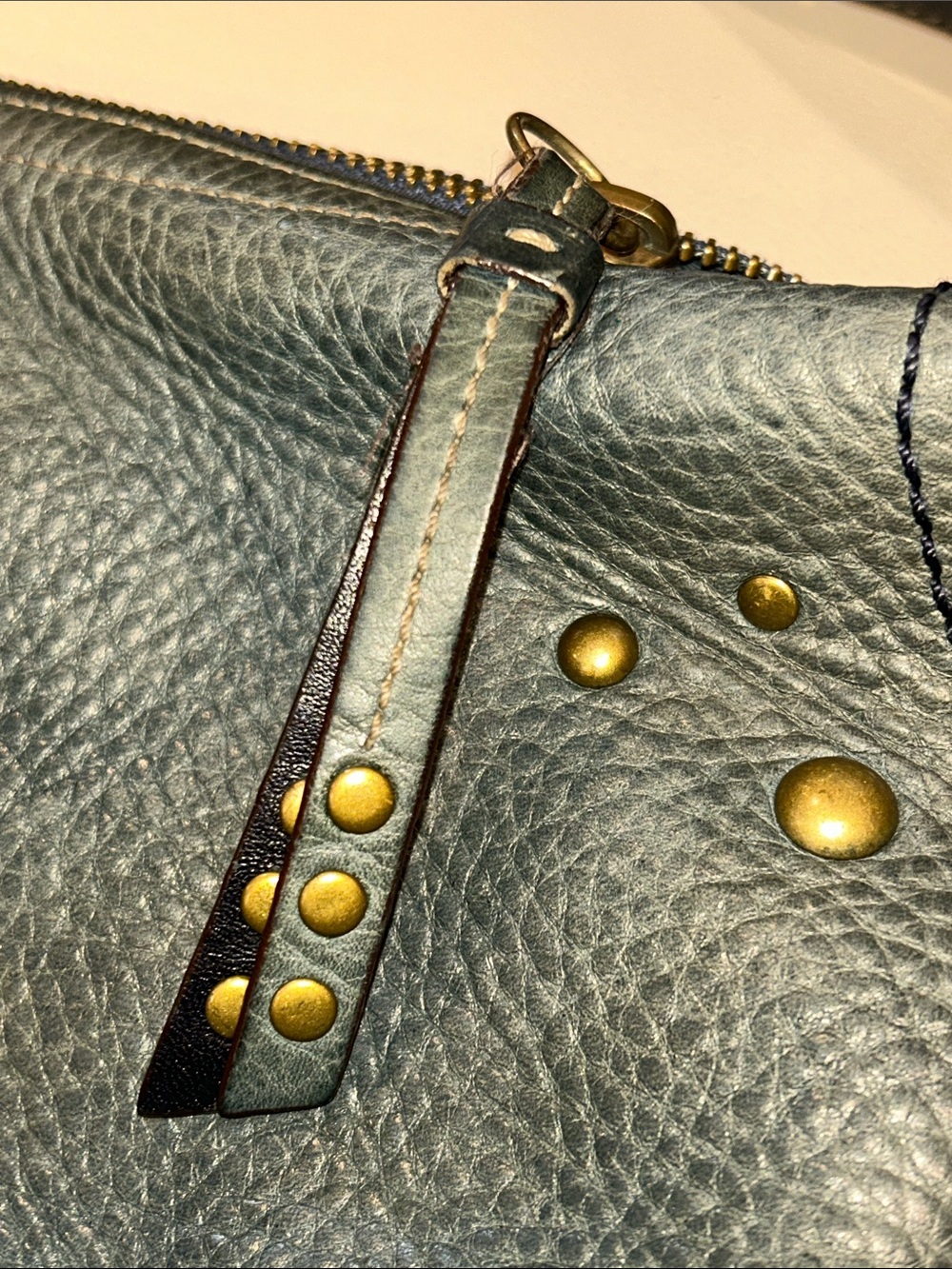 Coach RARE Mia Laced Studded Teal Leather Shoulder Hobo - Picture 16 of 17